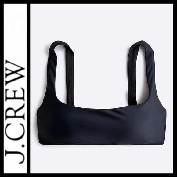 NWT J.Crew Square Neck Bikini Top in Navy - Picture 2 of 7